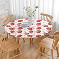 thumbnail image 3 of White Cow Strawberry Pattern Round Fitted Tablecloth with Elastic Edge,Dining Table Cover Waterproof,Outdoor Round Tablecloth for Camping,Dining,Indoor and Outdoor, 3 of 7