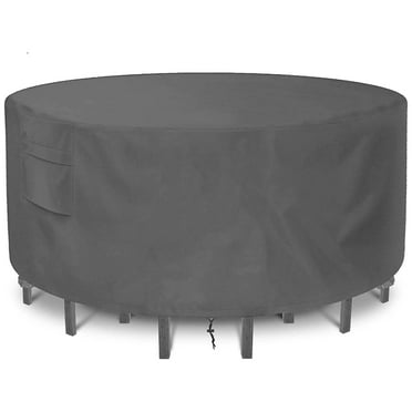 STARTWO Heavy Duty Outdoor Furniture Cover Waterproof for Patio Round Table Chairs Set,Gray