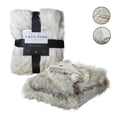 thumbnail image 5 of Lecuyer Faux Wolf Fur Throw - Reverse Micromink, Extra Soft 50" x 60", Dark Grey, 5 of 10
