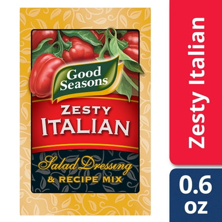 - (4 Pack) Good Seasons Zesty Italian Salad Dressing & Recipe Mix, 0.6 Oz Envelope