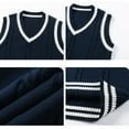 thumbnail image 3 of jinghuiyue Women’s Sweater Vest V Neck Sleeveless Knit School Uniform Basic Casual Preppy Style Ribbed Pullover Tops XL, 3 of 5