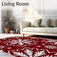 thumbnail image 2 of ODIKA 6'x9' Machine Washable Non-Slip Area Rug, Vintage Snowflake Medallion Design Floor Winter Celebration High Traffic Rug with Pad, Red, 629908, 2 of 8