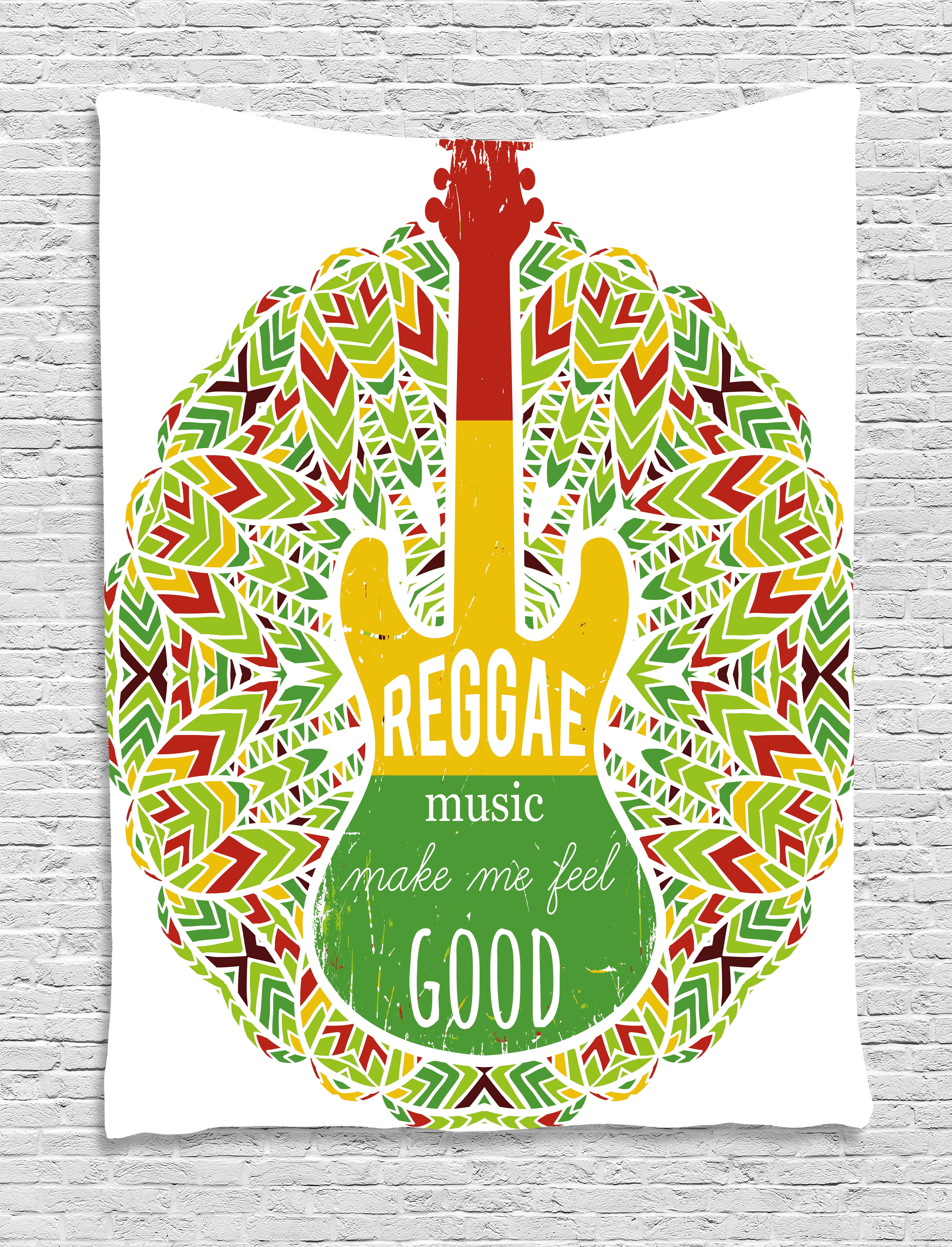 Rasta Tapestry Reggae Makes Me Feel Good E Jamaican Rasta Tapestry Reggae Makes Me Feel Good E Jamaican Island Culture Iconic Guitar Wall Hanging For Bedroom Living Room Dorm Decor Green Yellow