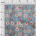 thumbnail image 1 of oneOone Viscose Jersey Grayish Blue Fabric Flower Watercolor Quilting Supplies Print Sewing Fabric By The Yard 60 Inch Wide, 1 of 5
