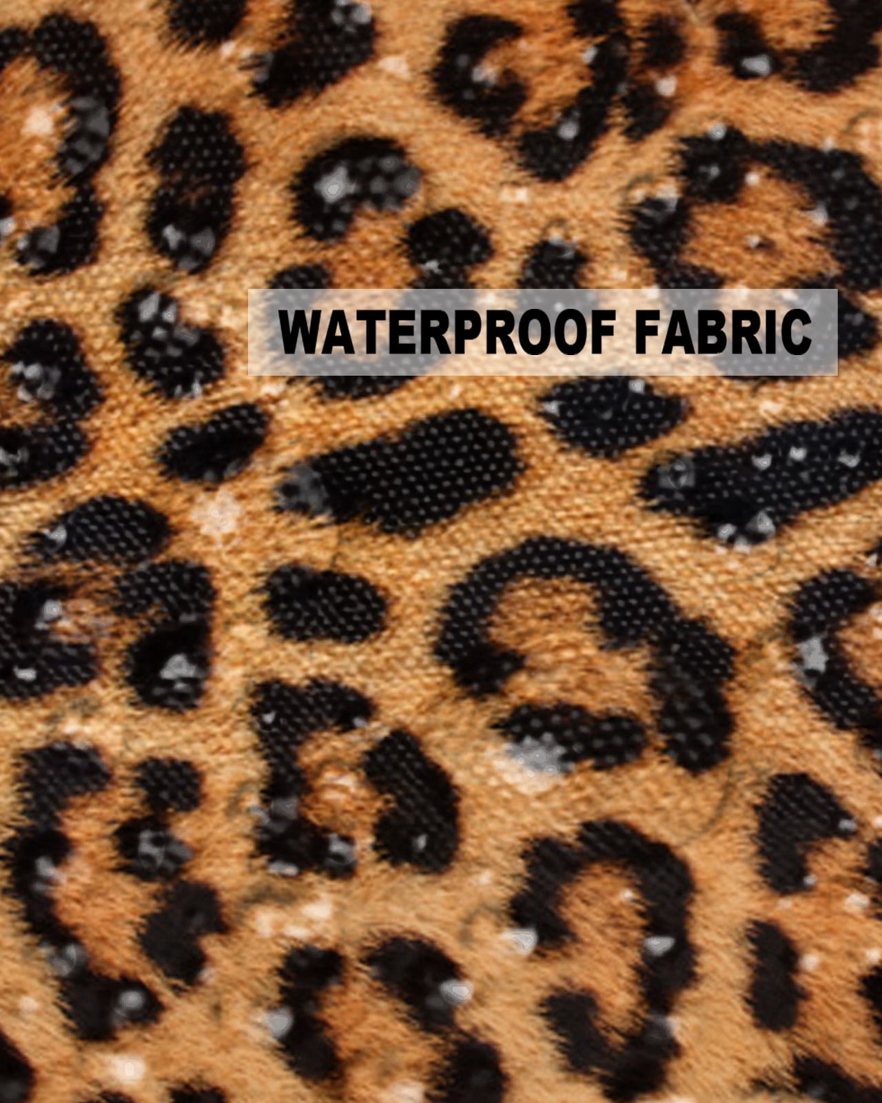 Pack of 2 Outdoor Pillow Covers, Leopard Animal Texture Waterproof Square Throw Pillowcase Cushion Decorative Pillow Covers for Couch Patio Tent, 20x20 in