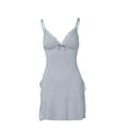 thumbnail image 5 of Chroia Women's Floral Lace Nightgown - Sexy Side Split, V-Neck Babydoll, Spaghetti Strap Chemise, 5 of 8