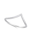 thumbnail image 4 of CHOOSE YOUR COLOR Thin Pointed Chevron Thumb High Polish Ring .925 Sterling Silver Band Female Size 11, 4 of 4