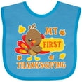 thumbnail image 3 of Inktastic My First Thanksgiving with Turkey and Leaves Boys or Girls Baby Bib, 3 of 4