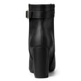 thumbnail image 2 of Unique Bargains Women's Pointed Toe Buckle Decor Zipper Chunky Heel Ankle Boots, 2 of 8