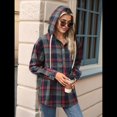thumbnail image 4 of Sudadera con Capucha y Estampado A Cuadros para Mujer, Sudaderas Extragrandes, Camisetas de Larga, Corte Holgado Tíbet S, 4 of 9