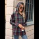thumbnail image 4 of Sudadera con Capucha y Estampado A Cuadros para Mujer, Sudaderas Extragrandes, Camisetas de Larga, Corte Holgado Tíbet S, 4 of 9