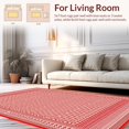 thumbnail image 2 of ODIKA 5' x 7' Machine Washable Non-Slip Area Rug, Geometric Border High Traffic Rug, Red, 258353, 2 of 7