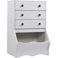 thumbnail image 3 of Catrimown White Tall Dresser for Bedroom, 3 Drawer Dresser Wood, Vinatge Toy Dresser for Girls and Boys, White, 3 of 5