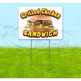 thumbnail image 1 of Grilled Chicken Sandwich (18" x 24") Yard Sign, Includes Metal Step Stake, 1 of 6