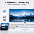 thumbnail image 4 of Deco Gear 49" White Curved Ultrawide Monitor, 5120×1440, 120Hz, 1ms MPRT, 32:9, HDR, Adaptive Sync, USB-C, HDMI, DisplayPort, Built-in Speakers, PIP/PBP, White Design, 4 of 11