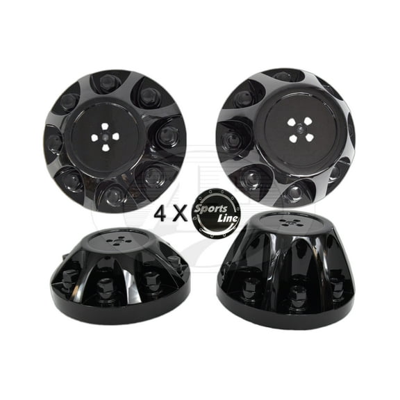 Complete Set (2 front   2 rear) Hubcap Black Chrome Plated ABS for 2008-2010 GMC/Chevy 3500HD Dually