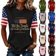thumbnail image 6 of Women USA 250th Anniversary Shirt Patriotic Independence Day Shirt Women Casual Crew Neck Short Sleeve Top, 6 of 6