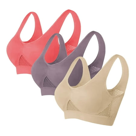 Bra And Panty Set Women S Fashionable Sport Bra Breathable Underwear Large Size No Rims Seamless Hollow Mesh Thin Sports Yoga Bra Set Red Women S Blended Underwear L