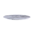 thumbnail image 3 of Maklaine Round White Marble Dining Table w/ Lazy Susan & Stainless Steel, 3 of 4