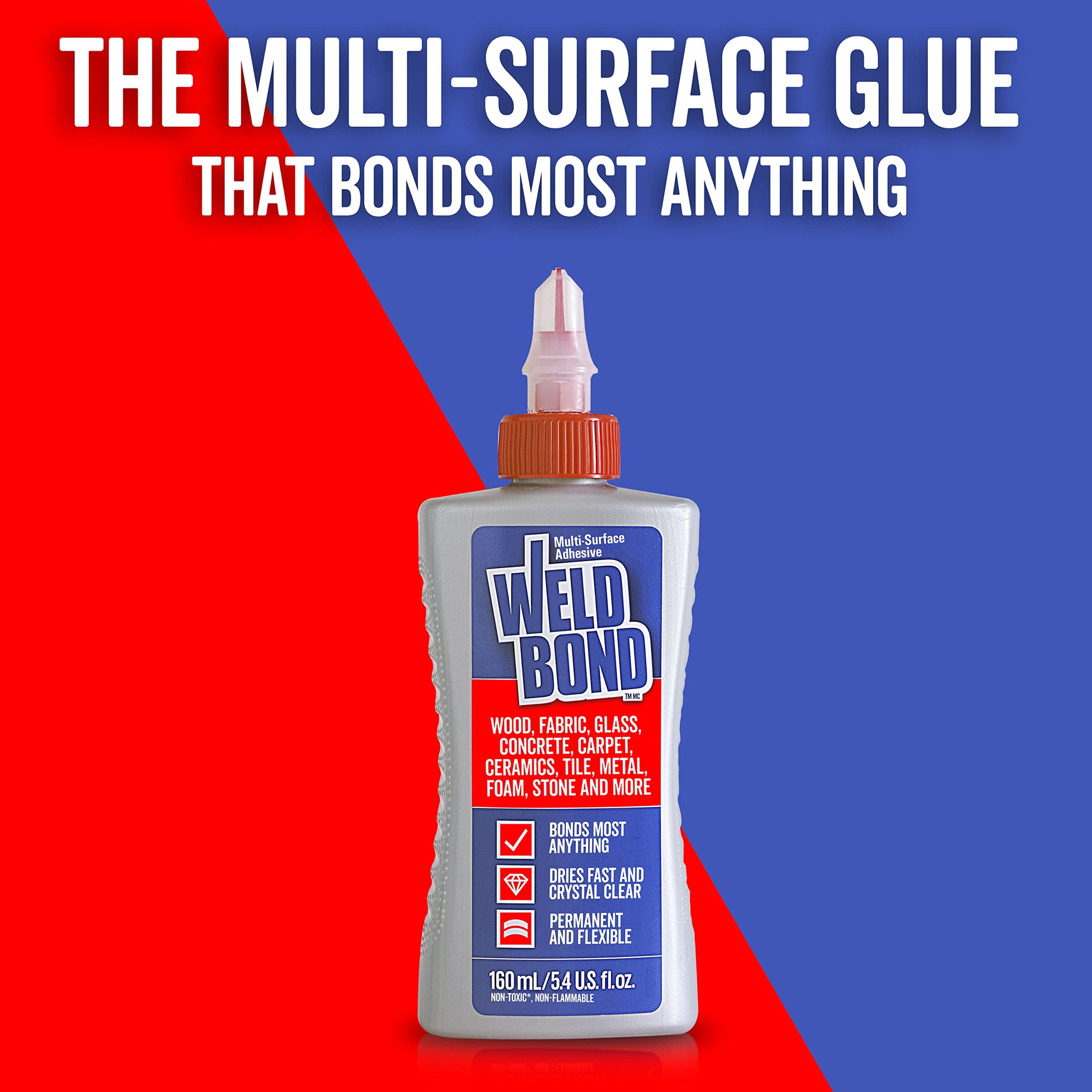 Multi-Surface Non-Toxic Adhesive Glue. Bonds Most Anything ! Glue Gallon for Wood Glue or Crafts Fabric Glass Mosaic Carpet Ceramic Tile Cement Metal Stone & More. ​101 oz - 3L - 2Pack