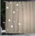 thumbnail image 3 of Ambesonne Abstract Art Shower Curtain, Flowers Dotted Lines, 69"Wx70"L, Warm Taupe, 3 of 4