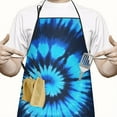 thumbnail image 2 of Blue Tie Dye Mandala Pattern Apron-Garden Aprons for Women with Pockets-Cotton Linen Waterproof Kitchen Cooking Gardening Aprons Adjustable for Kitchen,Cooking,BBQ and Salon 33x27 Inch, 2 of 7