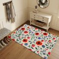 thumbnail image 3 of Area Rugs 4'x6'. Watercolor Floral Carpet Runner Indoor Outdoor Rugs Home Decor Aesthetic, Spring Red Poppy Flower Botanical Beige Non Slip Mats Washable Accent Rug for Living Room Bedroom, 3 of 8