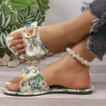 thumbnail image 3 of Sandals for Women 2024 Deals! Nilvkv Women Three Flower Toe Toe Beach Flip-flops Rhinestone Sandals Women's Flat Sandals Casual Comfort Walking Sandals, 3 of 7