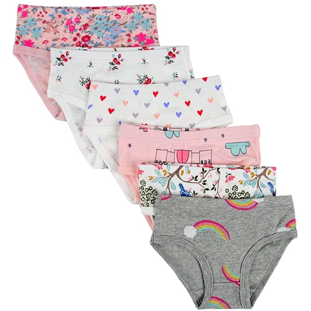 Kids Series Braguitas de algodón para bebés Braguitas surtidas para niñas pequeñas (paquete de 6) Adepaton CJWUS-6086