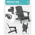 thumbnail image 6 of Folding Adirondack Chair set of 2, HDPE All-Weather Lawn Chair with 2 Cup Holder, Patio Garden Outdoors Fire Pit, Gray, 6 of 8