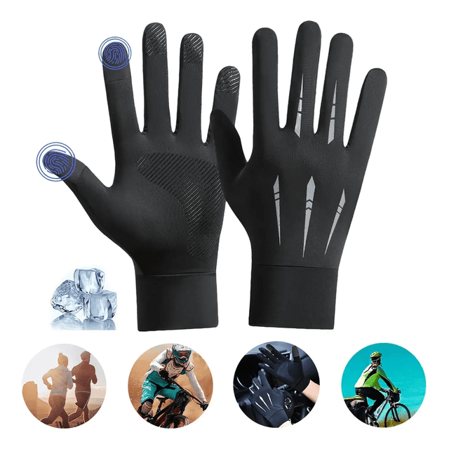Guantes Protección Sol Hombre Mujer Con Touch Para Bici Moto Xtellar negro