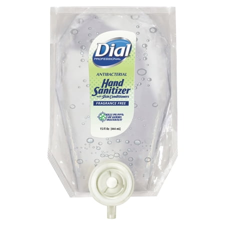 Dial Professional Eco-Smart Gel Hand Sanitizer Refill  Fragrance-Free  15 oz Refill  6/Carton -DIA12258CT