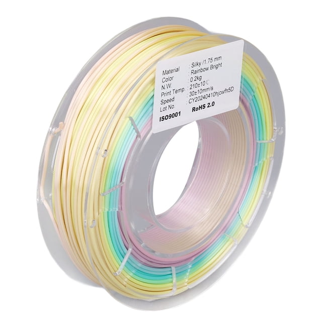 PLA Gradient Filament, High Accuracy Bright Silk Filament for 3D Model Printing