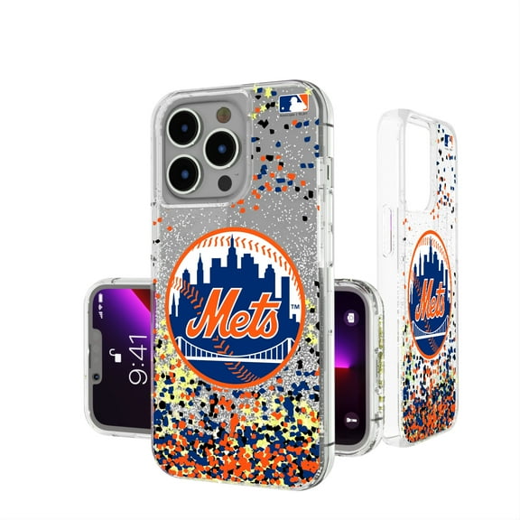 New York Mets Glitter Confetti iPhone Case