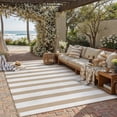 thumbnail image 2 of BERTHMEER Outdoor Rugs 9'x12' on Sale Clearance Plastic Waterproof Reversible Patio Rugs Large Geometric Stripes Rugs Lightweight Straw Carpets for RV Camping Deck Balcony Porch,Beige White, 2 of 8