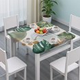 thumbnail image 3 of Green Boho Plant Pattern Square Fitted Tablecloth with Elastic Edge,Square Table Cover,Washable Elastic Table Cover for Home Kitchen Party Decor 34"x34", 3 of 6
