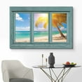 thumbnail image 2 of wall26 Canvas Print Wall Art Window View Tropical Sunset Beach Paradise Nature Wilderness Photography Modern Art Rustic Scenic Colorful Ultra for Living Room, Bedroom, Office - 12"x18", 2 of 5