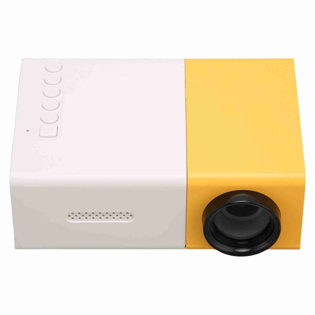 Mini Projecteur, Projecteur de Poche avec Interface Multimédia HD pour Films, 200 Lm, Résolution 1080P, Ratio d'Aspect 4:3, pour Téléphone Intelligent, Tablette, Ordinateur Portable, TV, Clé USB, Télécommande, ABS