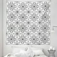 thumbnail image 1 of Line Art Tapestry, Monochrome Trellis Look Victorian Inspired Geometric Floral Motives, Fabric Wall Hanging Decor for Bedroom Living Room Dorm, 5 Sizes, Charcoal Grey and White, by Ambesonne, 1 of 1