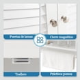 thumbnail image 4 of Armario de Baño con Espejo, Armario de Pared, Botiquín Baño con Espejo,Armario de Almacenamiento Montado en la Pared con Barra para Toallas, Armario de Baño de 3 Niveles 60*20*70cm(Blanco), 4 of 9