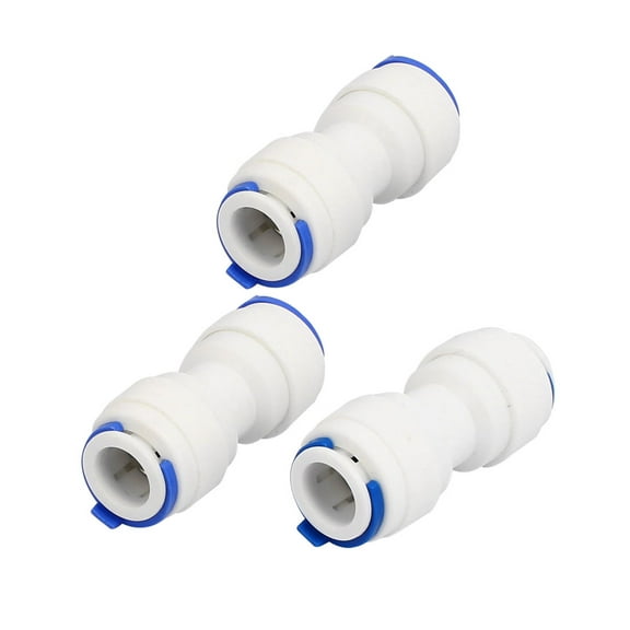 Unique Bargains 3/8" Tube to 3/8" Tube Push Fit Straight Quick Connect 3Pcs for Water System