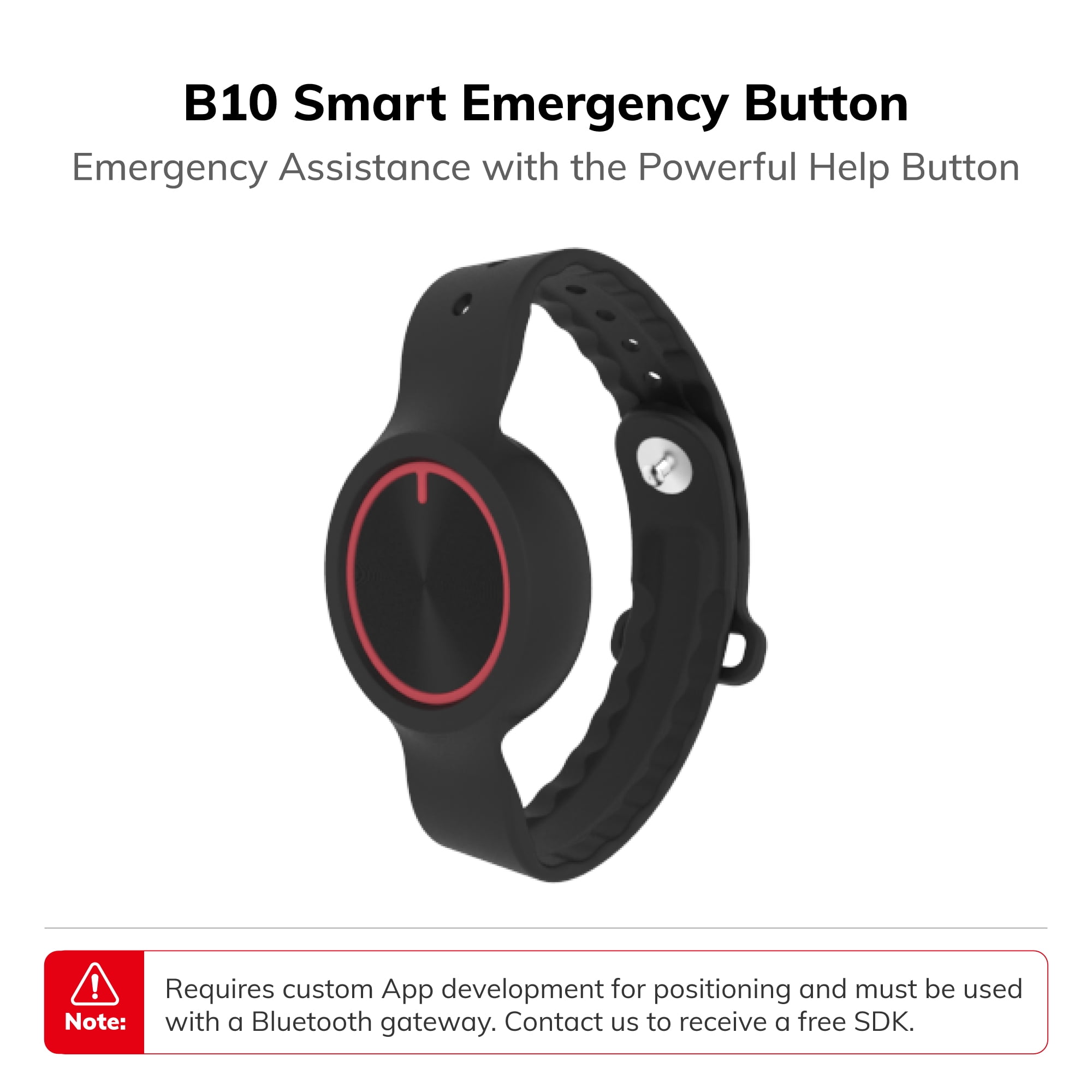 3PCS Minew B10 BLE Beacon Tag Smart Healthcare iBeacon IoT Device SOS Alarm Bluetooth 5.0 Personnel Wristband Beacon with NFC and Accelerometer Sensor