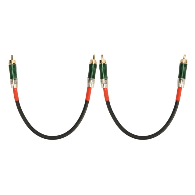 2 piezas de cable RCA Conector chapado en oro con doble blindaje profesional Cable RAC a RCA macho a macho para amplificador de TV DVD 0,3 m/1,0 pies Verde