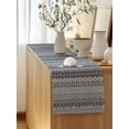 thumbnail image 5 of Table Runner 108 Inches Long for Kitchen Dining, Grey Black Boho Dresser Scarf Farmhouse, Dining Table Decorations for Wedding/Parties, Vintage Ethnic Tribe Abstract Art 13 x 108 In, 5 of 8