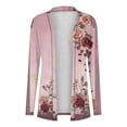 thumbnail image 4 of Women Fashionable Cardigan Floral Printed Long Sleeve Open Front Outwear Coat Holiday Tops, 4 of 6