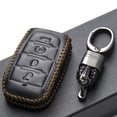 thumbnail image 4 of Vitodeco Genuine Leather Keyless Entry Remote Control Smart Key Case Cover with Leather Key Chain Compatible for RAM 1500 2019-2025 (4-Button, Black), 4 of 5