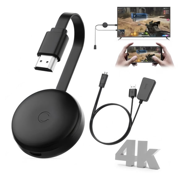 4K Wireless HDTV Adapter, 5G Portable HD Wireless Dongle, Mirroring Extender for Streaming Video/Audio from Phone/Laptop (Android/iOS/Windows/MacOS) to TV/Monitor/Projector, Supports Airplay DLNA M