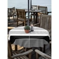 thumbnail image 2 of Outdoor Tablecloth with Umbrella Hole Zipper Black Stripe Round Tablecloth 60" Waterproof Outside Table Cloth Modern Rustic Horizontal Black Striped Patio Table Cover Tablecloths for Picnic Party, 2 of 8