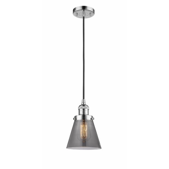 201C-PC-G63-LED-Innovations Lighting-Small Cone-3.5W 1 LED Mini Pendant in Industrial Style-6 Inches Wide by 8 Inches High   Polished Chrome Finish