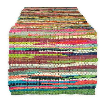 14 x 72 in. Multi-Color Chindi Rag Table Runner